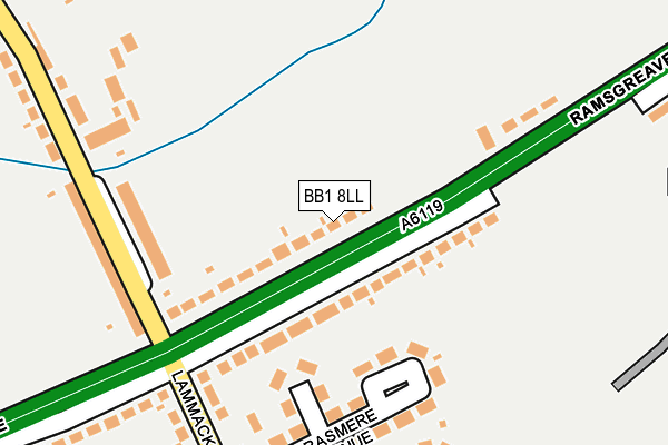 BB1 8LL map - OS OpenMap – Local (Ordnance Survey)