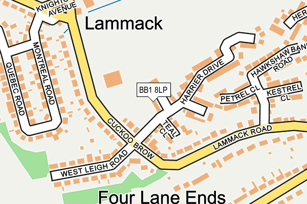 BB1 8LP map - OS OpenMap – Local (Ordnance Survey)