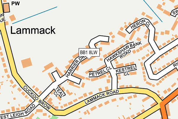BB1 8LW map - OS OpenMap – Local (Ordnance Survey)
