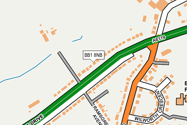 BB1 8NB map - OS OpenMap – Local (Ordnance Survey)