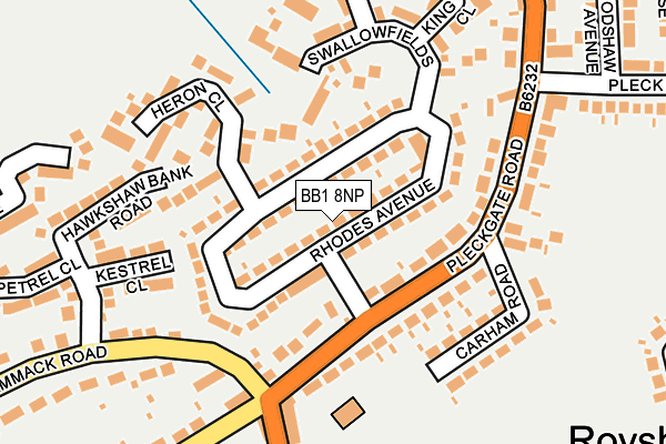 BB1 8NP map - OS OpenMap – Local (Ordnance Survey)