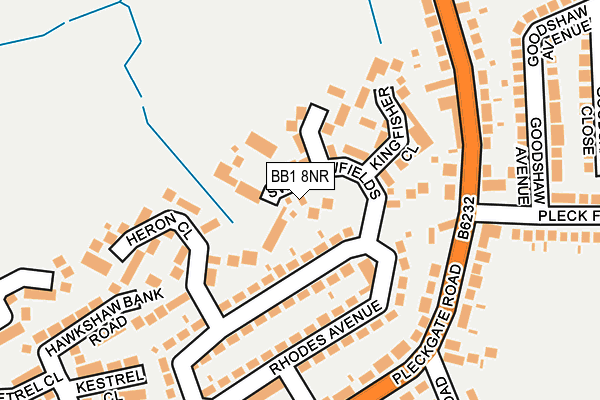 BB1 8NR map - OS OpenMap – Local (Ordnance Survey)