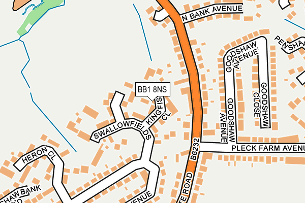BB1 8NS map - OS OpenMap – Local (Ordnance Survey)