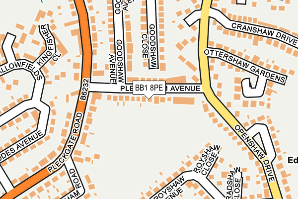 BB1 8PE map - OS OpenMap – Local (Ordnance Survey)