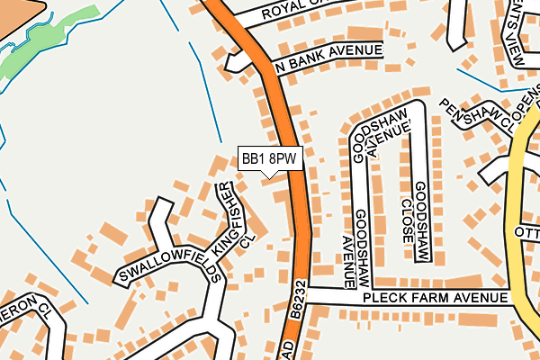 BB1 8PW map - OS OpenMap – Local (Ordnance Survey)