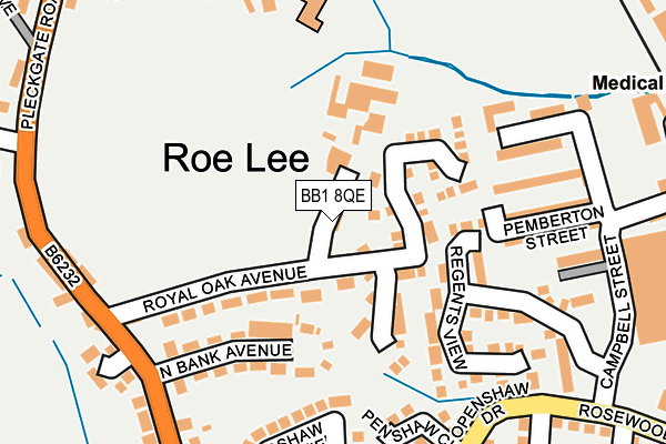 BB1 8QE map - OS OpenMap – Local (Ordnance Survey)