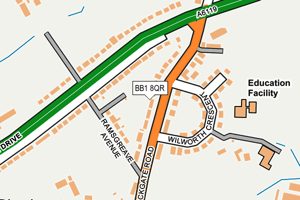 BB1 8QR map - OS OpenMap – Local (Ordnance Survey)