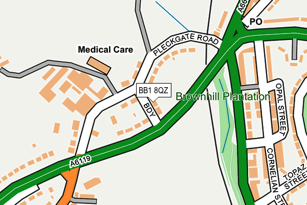 BB1 8QZ map - OS OpenMap – Local (Ordnance Survey)