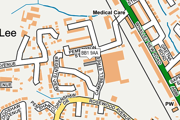 BB1 9AA map - OS OpenMap – Local (Ordnance Survey)