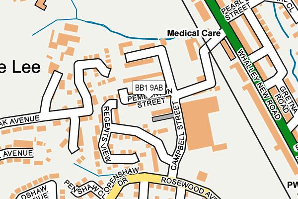 BB1 9AB map - OS OpenMap – Local (Ordnance Survey)