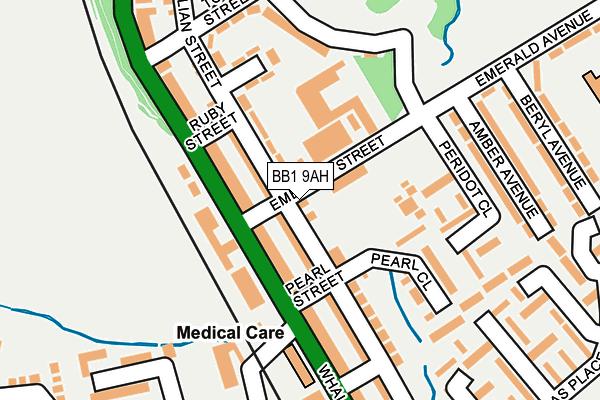 BB1 9AH map - OS OpenMap – Local (Ordnance Survey)