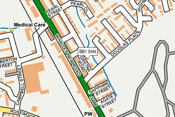 BB1 9AN map - OS OpenMap – Local (Ordnance Survey)