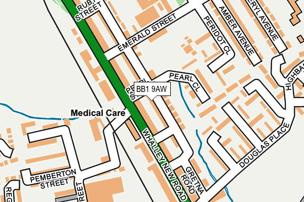 BB1 9AW map - OS OpenMap – Local (Ordnance Survey)