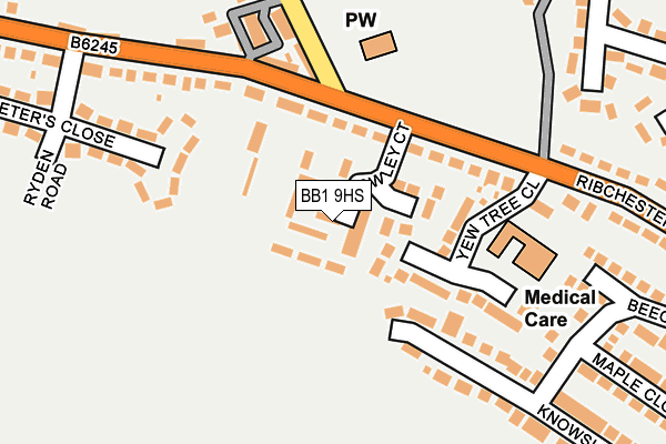 BB1 9HS map - OS OpenMap – Local (Ordnance Survey)