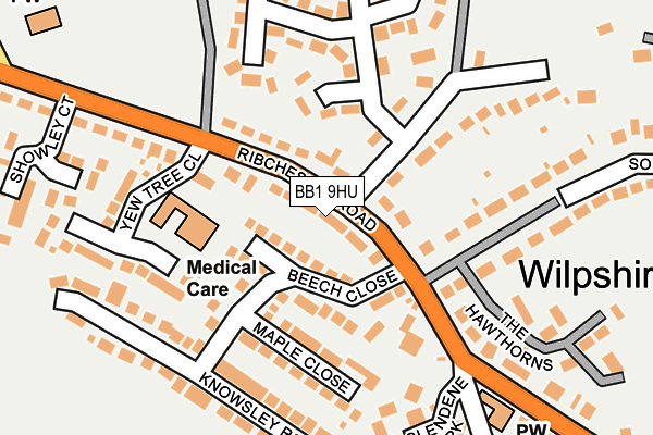 BB1 9HU map - OS OpenMap – Local (Ordnance Survey)