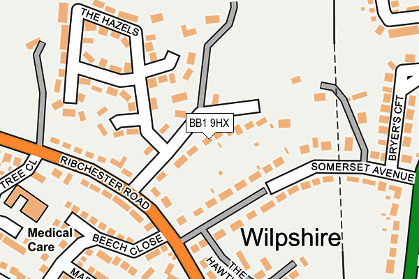 BB1 9HX map - OS OpenMap – Local (Ordnance Survey)