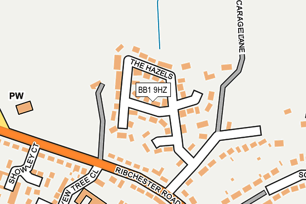 BB1 9HZ map - OS OpenMap – Local (Ordnance Survey)