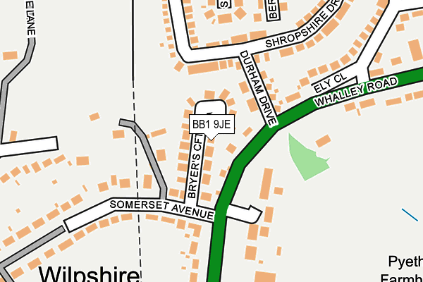 BB1 9JE map - OS OpenMap – Local (Ordnance Survey)