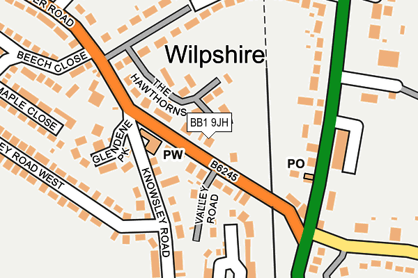 BB1 9JH map - OS OpenMap – Local (Ordnance Survey)