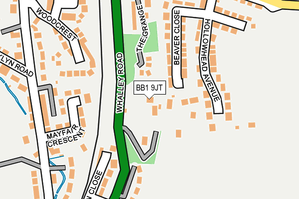 BB1 9JT map - OS OpenMap – Local (Ordnance Survey)