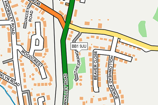 BB1 9JU map - OS OpenMap – Local (Ordnance Survey)