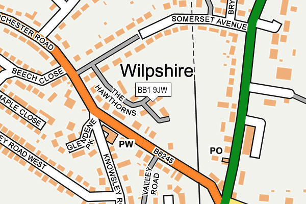 BB1 9JW map - OS OpenMap – Local (Ordnance Survey)