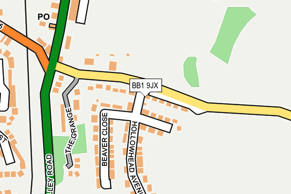 BB1 9JX map - OS OpenMap – Local (Ordnance Survey)