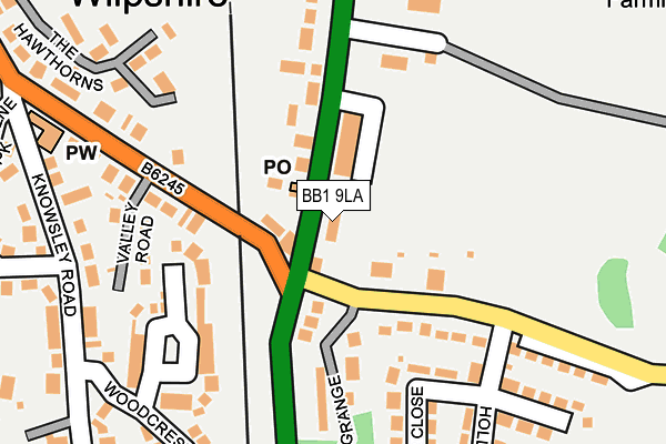 BB1 9LA map - OS OpenMap – Local (Ordnance Survey)