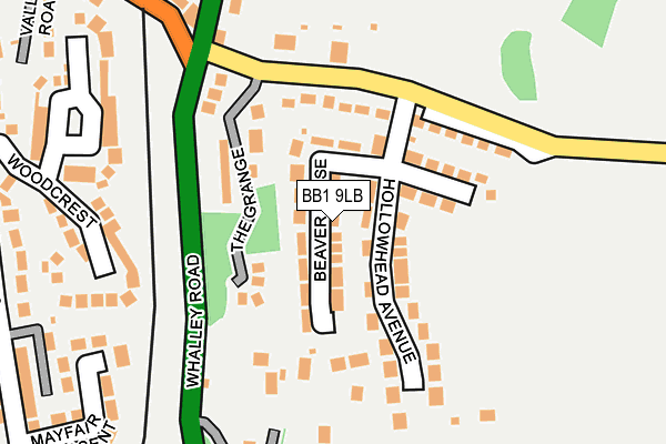 BB1 9LB map - OS OpenMap – Local (Ordnance Survey)