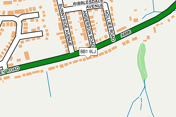 BB1 9LJ map - OS OpenMap – Local (Ordnance Survey)