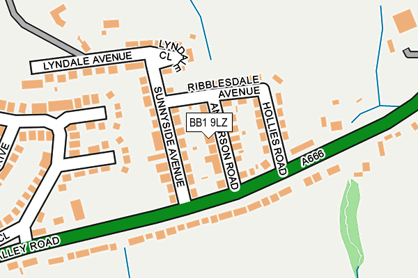 BB1 9LZ map - OS OpenMap – Local (Ordnance Survey)