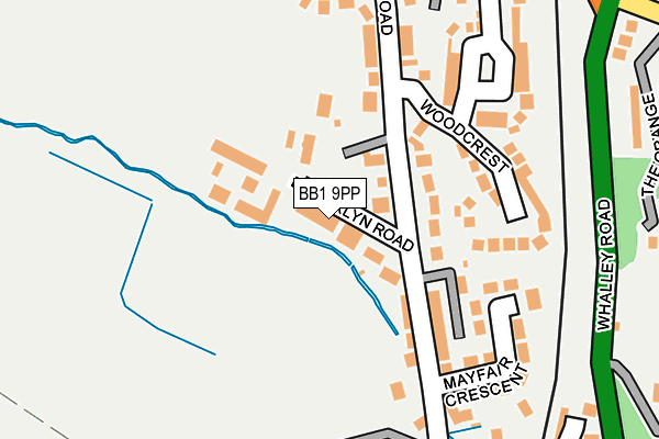 BB1 9PP map - OS OpenMap – Local (Ordnance Survey)