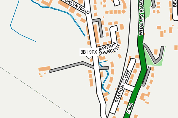 BB1 9PX map - OS OpenMap – Local (Ordnance Survey)