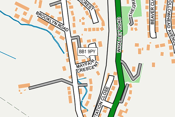 BB1 9PY map - OS OpenMap – Local (Ordnance Survey)