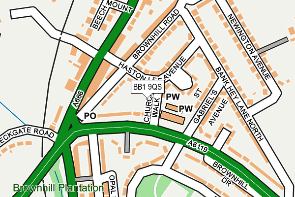BB1 9QS map - OS OpenMap – Local (Ordnance Survey)