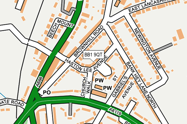 BB1 9QT map - OS OpenMap – Local (Ordnance Survey)