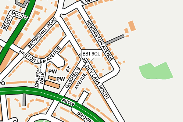 BB1 9QU map - OS OpenMap – Local (Ordnance Survey)