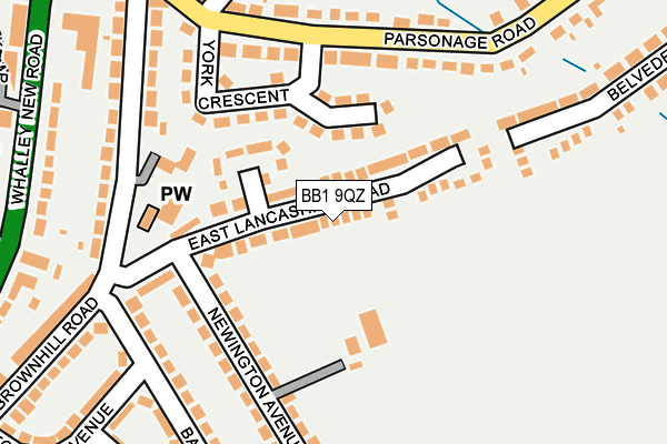 BB1 9QZ map - OS OpenMap – Local (Ordnance Survey)