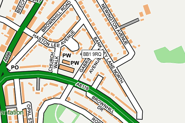 BB1 9RQ map - OS OpenMap – Local (Ordnance Survey)