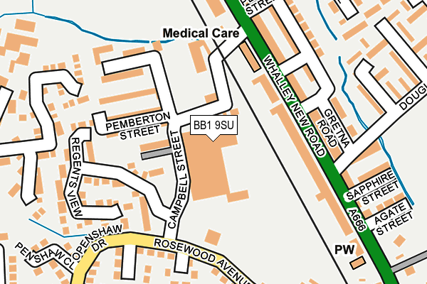BB1 9SU map - OS OpenMap – Local (Ordnance Survey)