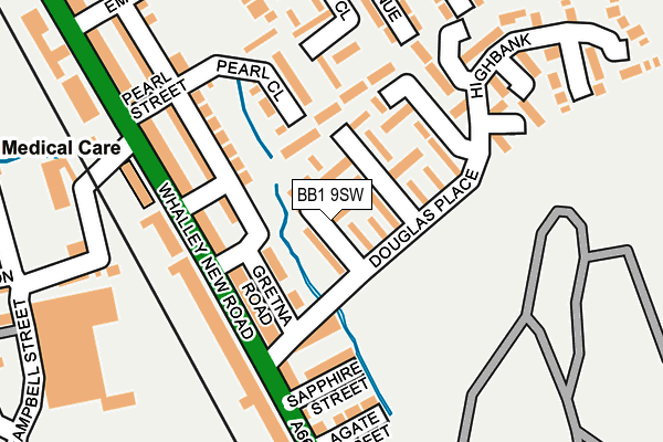 BB1 9SW map - OS OpenMap – Local (Ordnance Survey)