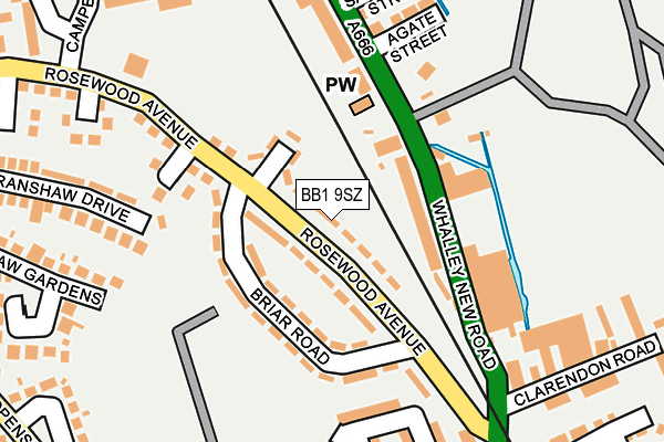 BB1 9SZ map - OS OpenMap – Local (Ordnance Survey)