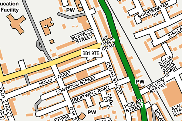 BB1 9TB map - OS OpenMap – Local (Ordnance Survey)