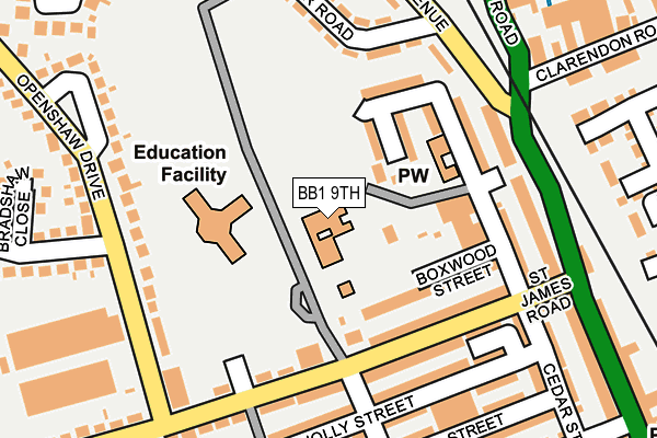 BB1 9TH map - OS OpenMap – Local (Ordnance Survey)