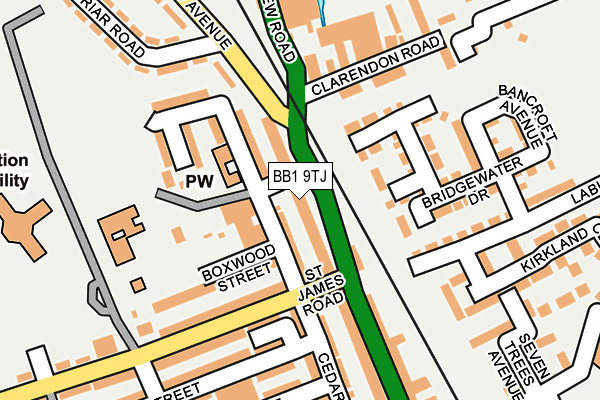 BB1 9TJ map - OS OpenMap – Local (Ordnance Survey)