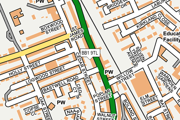 BB1 9TL map - OS OpenMap – Local (Ordnance Survey)