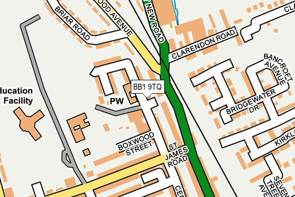 BB1 9TQ map - OS OpenMap – Local (Ordnance Survey)