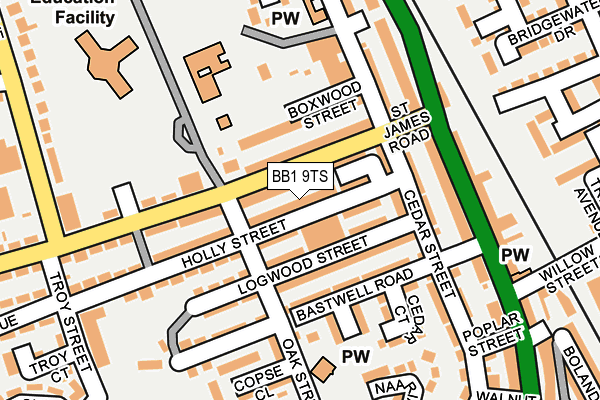 BB1 9TS map - OS OpenMap – Local (Ordnance Survey)