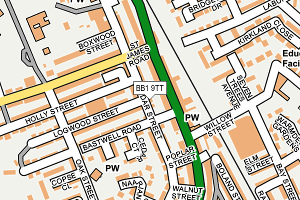 BB1 9TT map - OS OpenMap – Local (Ordnance Survey)