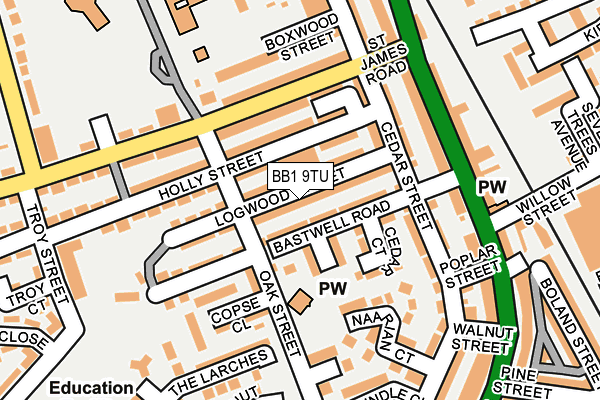 BB1 9TU map - OS OpenMap – Local (Ordnance Survey)
